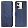 Чехол-книжка со строчкой и фактурой Calf на Realme 15 / 15 Pro — синий