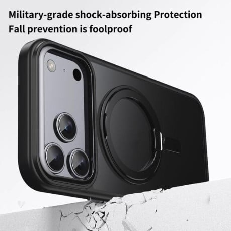 Чехол с подставкой 360 и MagSafe Magnetic Frosted на iPhone 17 Pro - оранжевый