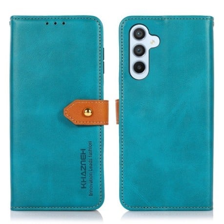 Чехол-книжка KHAZNEH Dual-color Cowhide для Samsung Galaxy M35 - синий