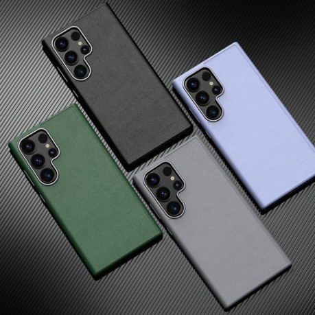 Противоударный чехол Magsafe Magnetic Plain Leather для Samsung Galaxy S24+ 5G - зеленый