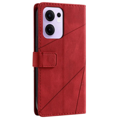 Чохол-книжка Skin Feel Splicing для OPPO Reno13 F/Reno13 FS Global/ 4G India - червоний