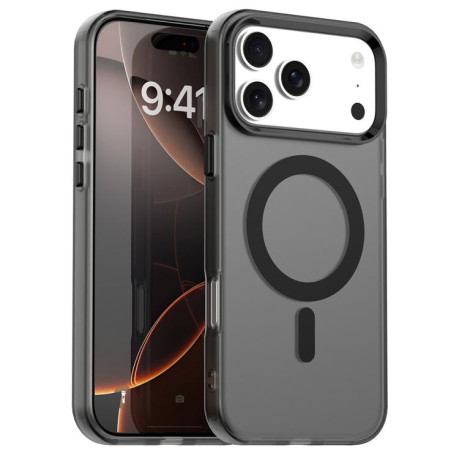 Противоударный чехол Candy Magsafe PC Hybrid TPU для iPhone 17 Pro - черный