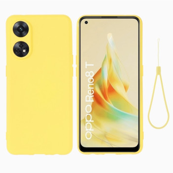 Силиконовый чехол Solid Color Liquid Silicone для OPPO Reno8 T 4G - желтый