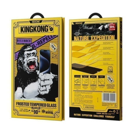Захисне скло WK WTP-090 Space King Kong 9D Curved Frosted Tempered Glass для iPhone 16 Pro - чорне