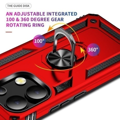 Протиударний чохол HMC 360 Degree Rotating Holder на Xiaomi Redmi Note 13 4G - червоний