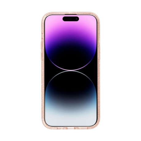 Противоударный чехол Terminator Style Glitter для iPhone 15 Plus - розовое золото