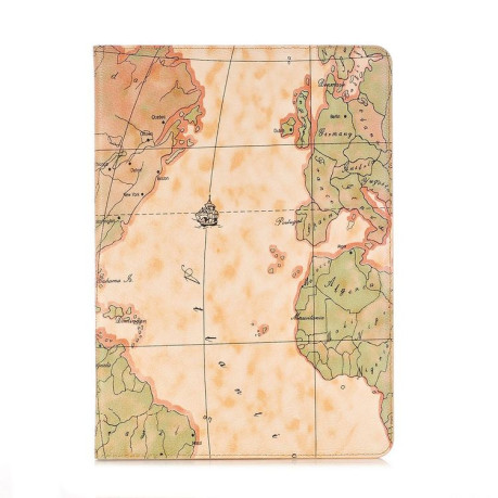 Чехол - книжка Map Pattern на iPad 9/8/7 10.2 (2019/2020/2021) - желтый