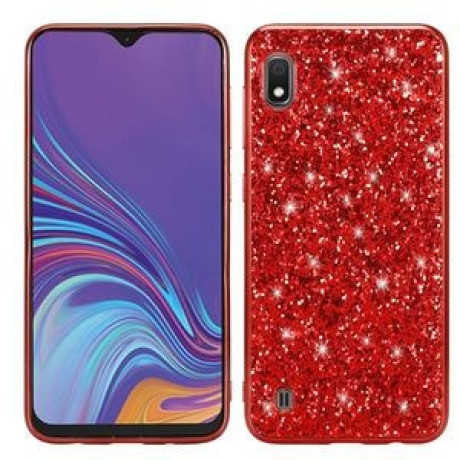 Ударозащитный чехол Glittery Powder на Samsung Galaxy A10-красный