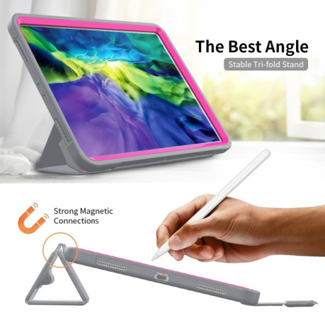 Чехол-книжка Smart Acrylic + TPU для iPad Air 4/Pro 11 2020/2018 - серо-розовый