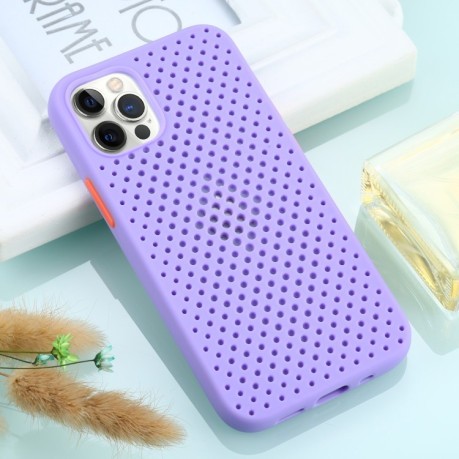 Противоударный чехол Breathable для iPhone 12 Pro Max - фиолетовый