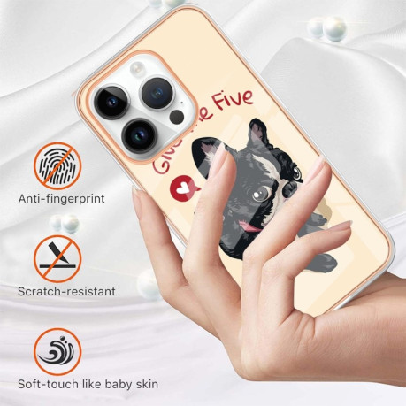 Противоударный чехол Electroplating IMD для iPhone 15 Pro Max 5G - Lucky Dog