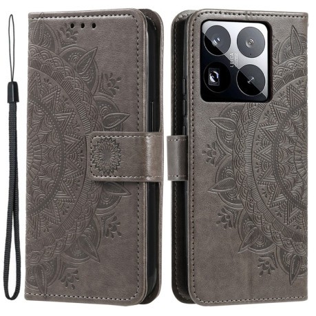 Чехол-книжка Totem Flower для Xiaomi 15 Pro - серый