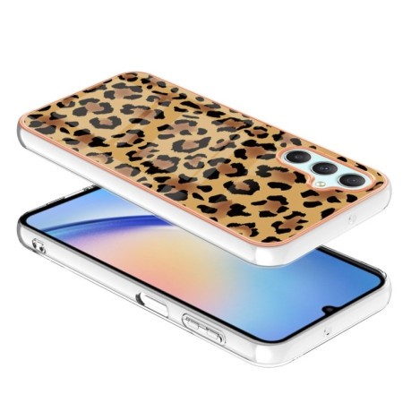 Противоударный чехол Electroplating IMD для Samsung Galaxy A24 4G - леопард
