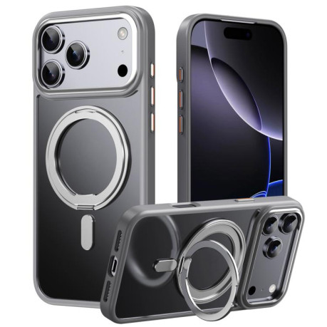 Ударозащитный чехол 360 Rotating MagSafe Magnetic Frosted на iPhone 17 Pro - серый