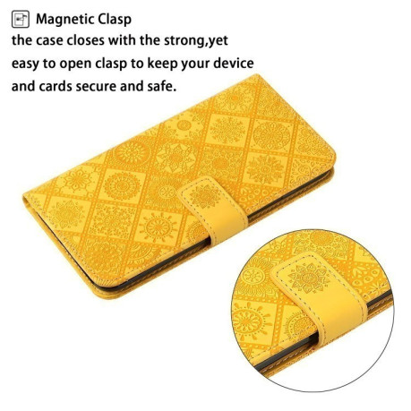 Чехол-книжка Ethnic Style на Tecno Spark 30C — жёлтый