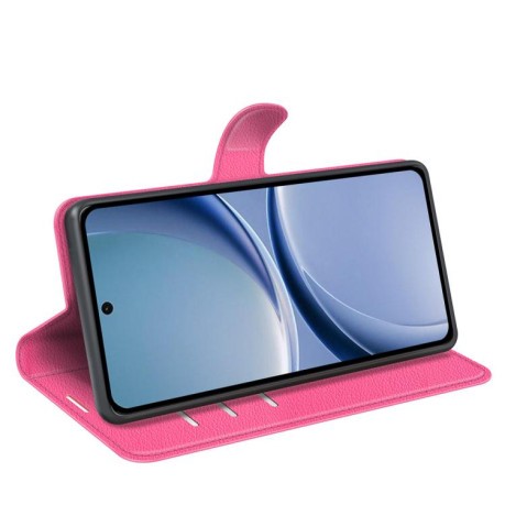 Чехол книжка Litchi Texture Horizontal Flip Leather на Xiaomi Redmi Turbo 5 5G / Poco X8 Pro 5G — розовый
