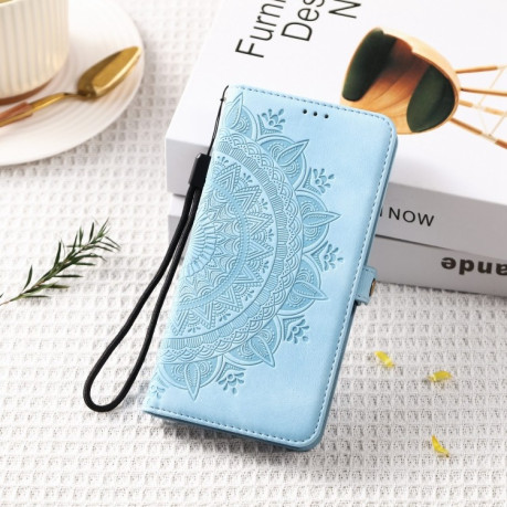 Чехол-книжка Totem Embossed Magnetic Leather для iPhone 16 Plus - синий