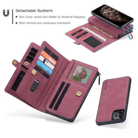 Кожаный чехол-кошелек CaseMe 018 на iPhone 11 Pro Max - красный