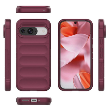 Силиконовый чехол Magic Flannel для Google Pixel 9 Pro - винно-красный