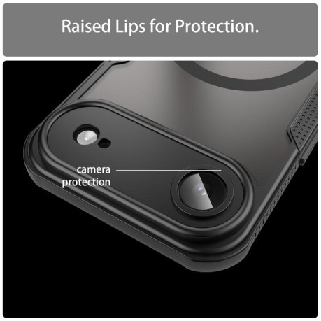 Противоударный чехол Armor Glaze MagSafe Magnetic для iPhone Air - черное