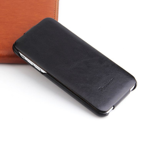 Кожаный флип-чехол Fierre Shann Retro Oil Wax Texture на iPhone Xs Max 6.5-черный