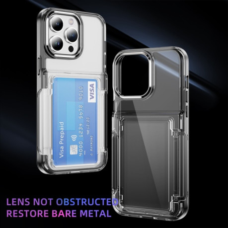 Чохол протиударний Card Holder Acrylic Hybrid TPU для iPhone 16 Pro - чорний