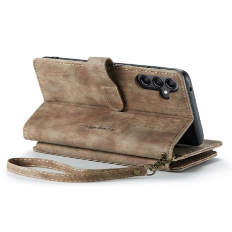 Кожаный чехол-кошелек CaseMe-C30 для Samsung Galaxy A14 5G - коричневый