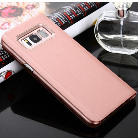 Чохол книжка Clear View Samsung Galaxy S8/G950 Electroplating Mirror-рожеве золото
