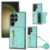 Чохол DF-09 Crossbody Litchi Texture Card Bag Designg для Samsung Galaxy S24 Ultra - зелений