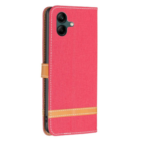 Чехол-книжка Color Matching Denim Texture на Samsung Galaxy A04 4G - красный