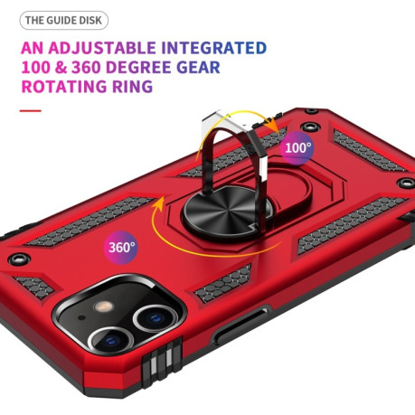 Противоударный чехол HMC 360 Degree Rotating Holder на iPhone 12/12 Pro  - красный