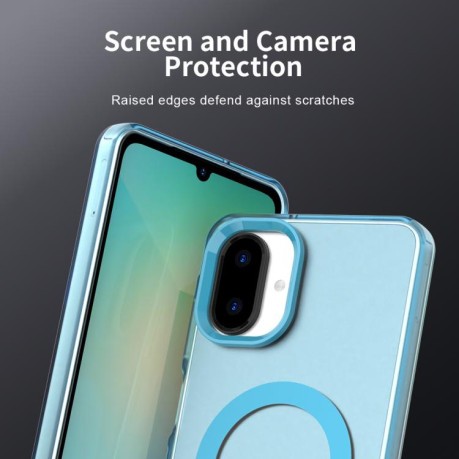 Противоударный чехол Candy Magsafe PC Hybrid TPU для Samsung Galaxy A07 4G - синий