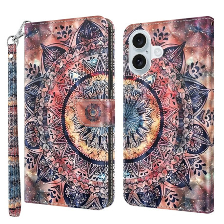 Чехол-книжка 3D Painting для iPhone 16 - Mandala