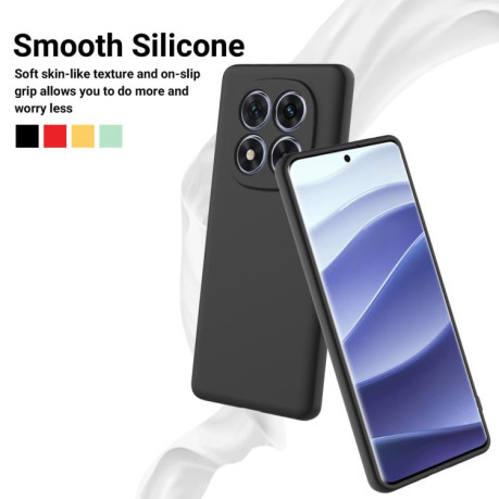 Силиконовый чехол Solid Color Liquid Silicone на Xiaomi Redmi Note 14 Pro 4G - черный