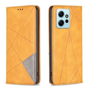 Чохол-книжка Rhombus Texture для Xiaomi Redmi Note 12 4G - жовтий