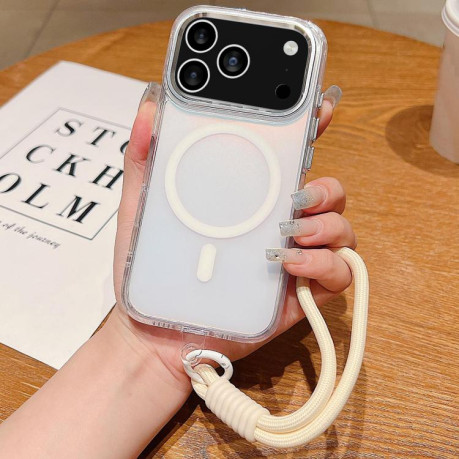 Противоударный чехол Bright Shadow  Magsafe Discoloration на iPhone 17 Pro Max - белый