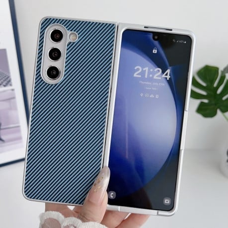 Чехол Kevlar Carbon Fiber Ultra-thin на Samsung Galaxy Fold 7 - синий