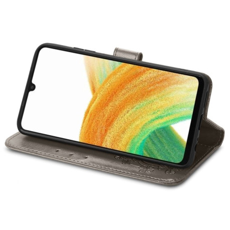 Чохол-книжка Four-leaf Clasp Embossed Samsung Galaxy A13 4G - сірий