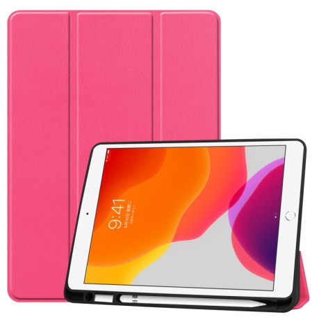 Чехол- книжка Custer Texture Horizontal Flip Smart на iPad 9/8/7 10.2 (2019/2020/2021)- розово-красный