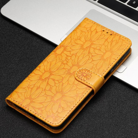 Чехол-книжка Daisy Embossed Leather для на Samsung Galaxy F16 5G / M16 5G - желтый
