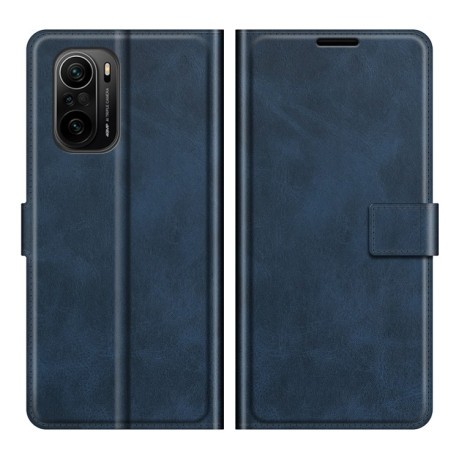 Чохол-книжка Retro Calf Pattern Buckle для Xiaomi Mi 11i/Poco F3/Redmi K40/K40 Pro - синій