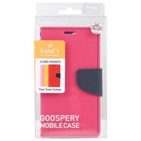 Чохол-книжка Mercury Goospery Magnetic Black для iPhone 14 Pro – пурпурно-червоний