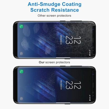 Защитное стекло 3D с изогнутыми краями 0.26mm 9H подходит ко всем чехлам для Samsung Galaxy S8+/ G955 - черное