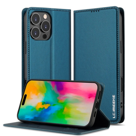 Чохол-книжка LCIMEEKE LC-001 Series для iPhone 16 Pro - синій