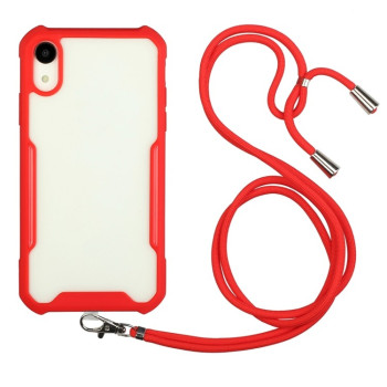 Чехол Acrylic Neck Lanyard для iPhone XS / X - красный