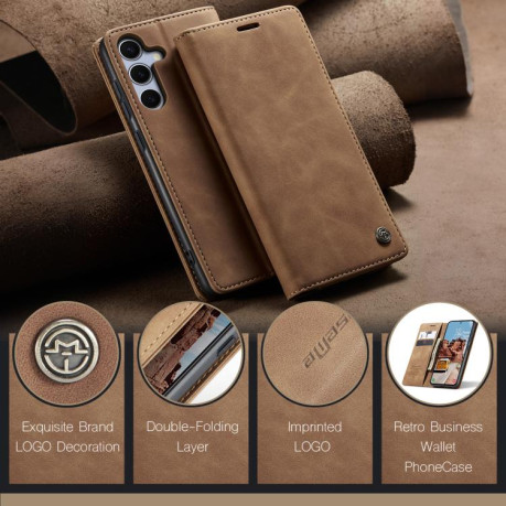 Чохол-книжка CaseMe-013 Multifunctional  для Samsung Galaxy S25+ 5G - коричневий