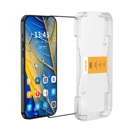Захисне Скло ENKAY Easy Install High Alumina Silicon для Motorola Moto G05/E15 - чорне