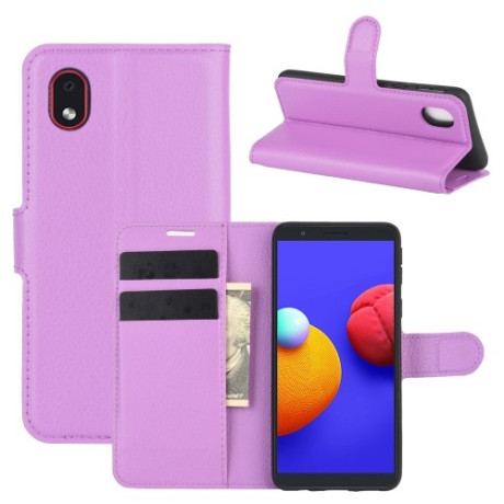 Чохол-книжка Litchi Texture Samsung Galaxy A01 Core / M01 Core - фіолетовий