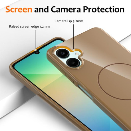 Протиударний чохол Glossy TPU Shockproof MagSafe на Samsung Galaxy А06 5G - золотий