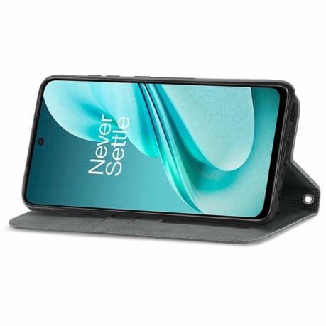 Чохол-книжка Retro Skin Feel Business Magnetic для OnePlus Nord N30 SE - сірий